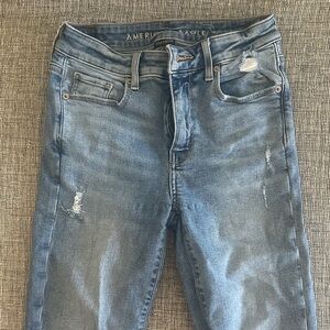 American Eagle Outfitters Women's Light Blue Skinny Jeans